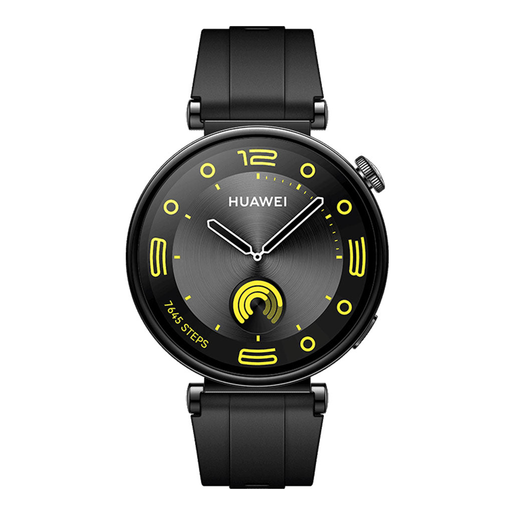 A Photo Of Huawei Watch GT 4 41mm Black Fluoroelastomer Strap - Advanced AMOLED Smartwatch with Fitness Tracking