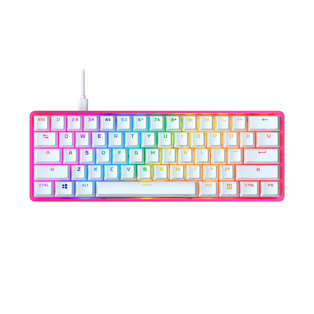A Photo Of HyperX Alloy Origins 60 Red Switch - Mechanical White Gaming Keyboard | 4P5N4AA