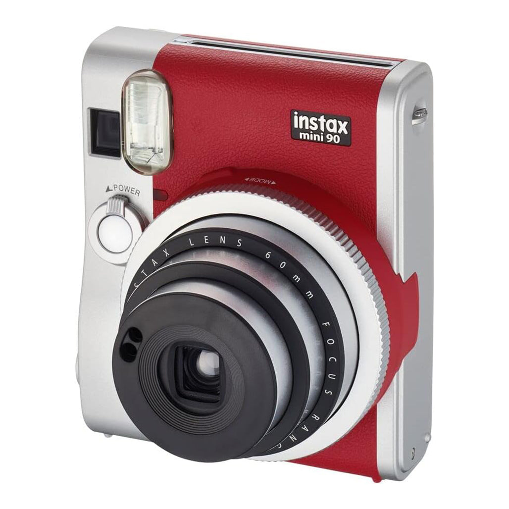 A Photo Of Fujifilm Instax Mini 90 Neo Classic Instant Camera - Red, Classic Elegance with Advanced Features