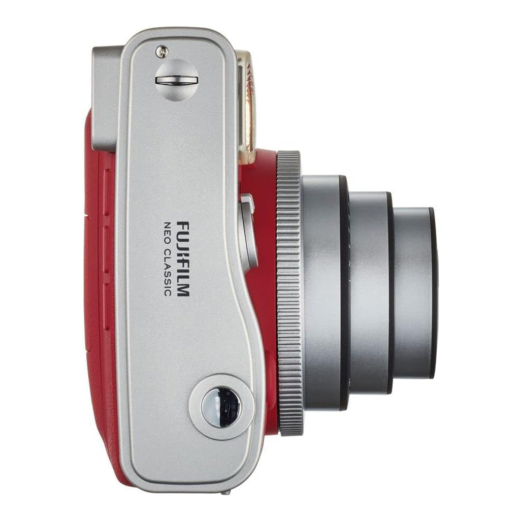 A Photo Of Fujifilm Instax Mini 90 Neo Classic Instant Camera - Red, Classic Elegance with Advanced Features