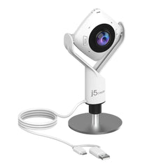 A Photo Of J5Create 360° All Around Webcam - JVCU360 with HD Video and Omnidirectional Microphone