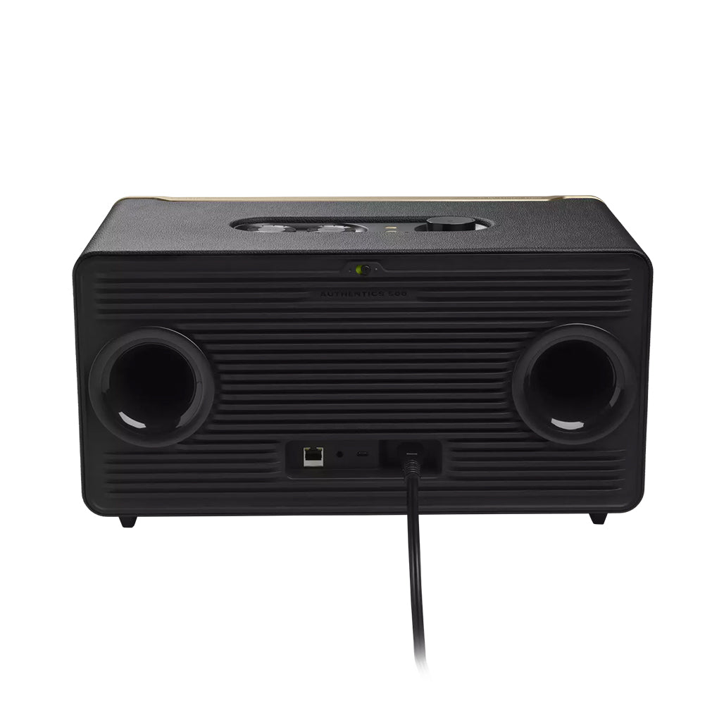 A Photo Of JBL Authentics 500 - Smart Home Speaker with Wi-Fi - Retro Design and Dolby Atmos® Music