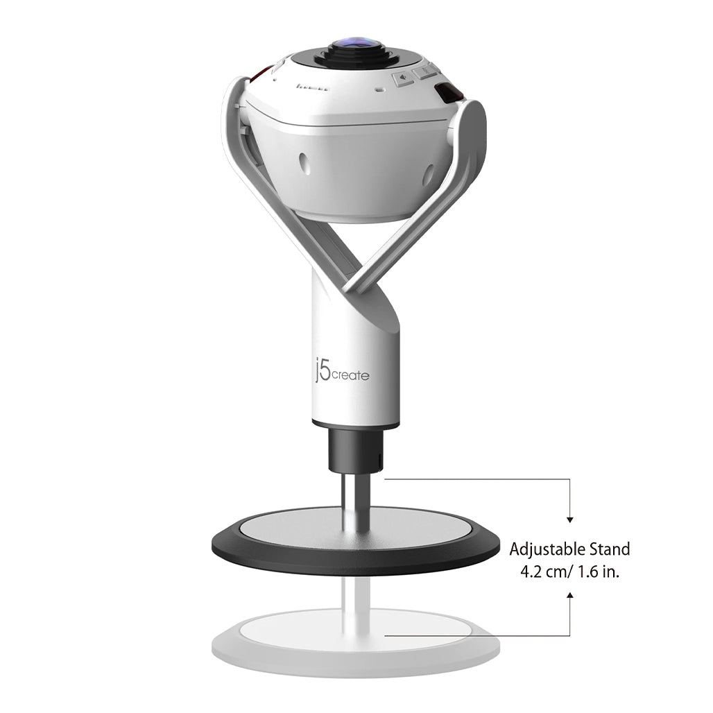 A Photo Of J5Create 360° AI-Powered Webcam with Speakerphone for Enhanced Video Conferencing - JVU368