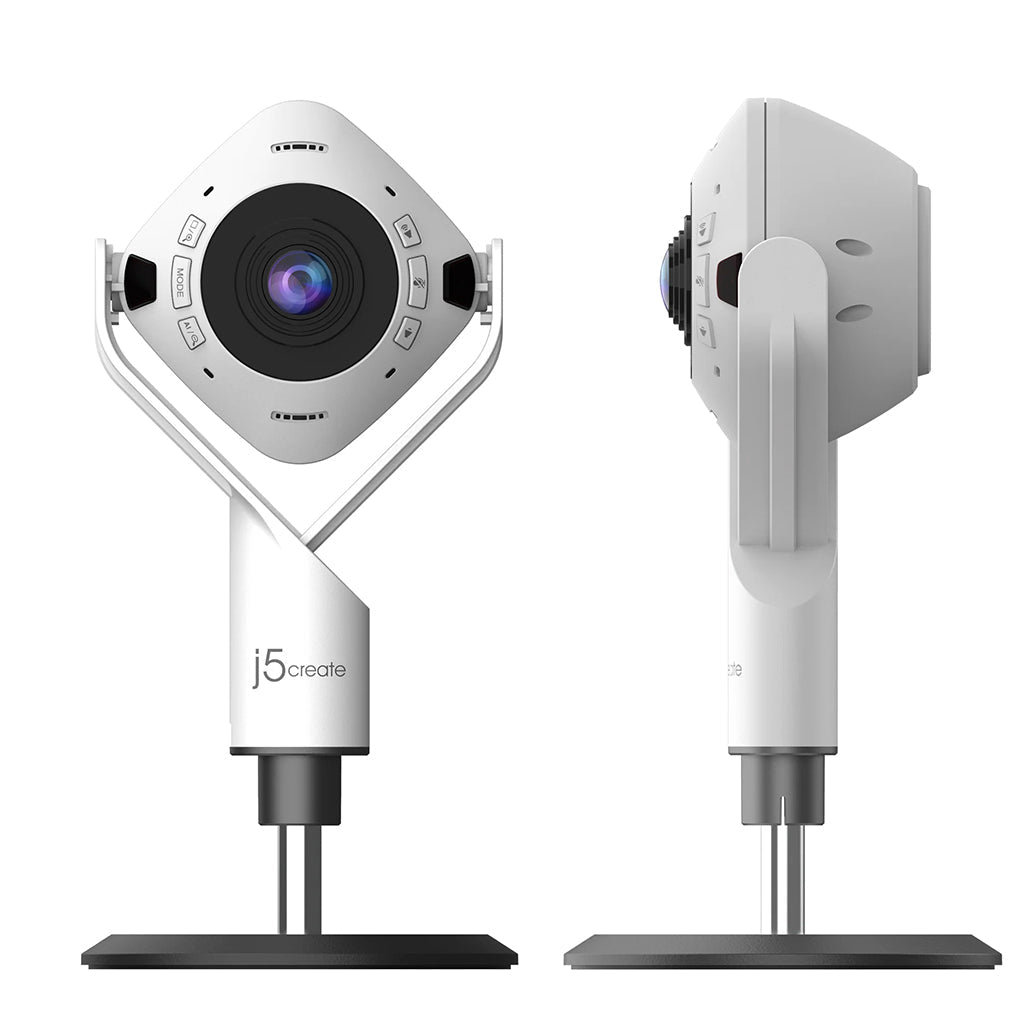 A Photo Of J5Create 360° AI-Powered Webcam with Speakerphone for Enhanced Video Conferencing - JVU368