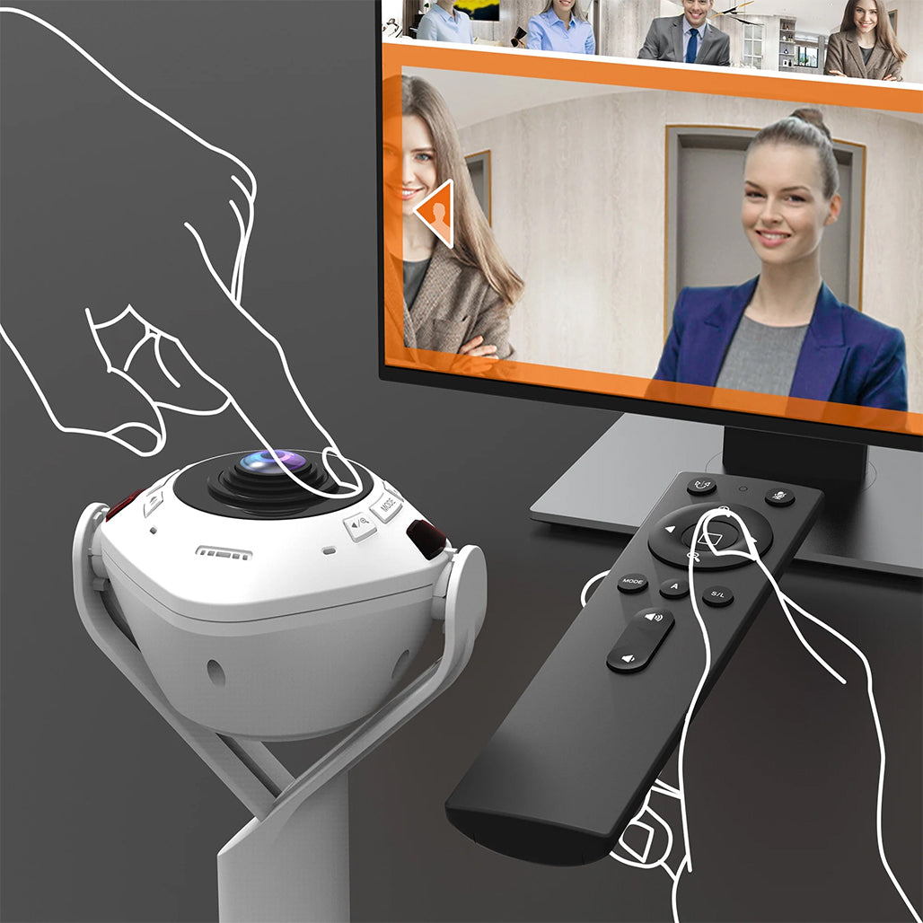 A Photo Of J5Create 360° AI-Powered Webcam with Speakerphone for Enhanced Video Conferencing - JVU368