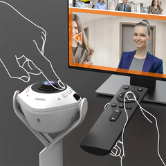 A Photo Of J5Create 360° AI-Powered Webcam with Speakerphone for Enhanced Video Conferencing - JVU368