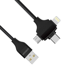 A Photo Of Joyroom S-L317 3-in-1 Glow Data Cable (Type-C / Micro / Lightning) - Premium Multifunctional Charging and Data Transfer Cable