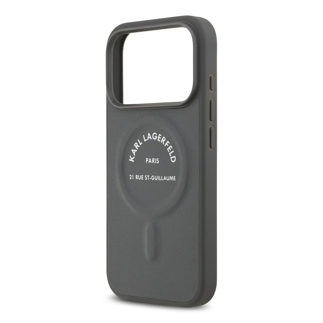 A Photo Of Karl Lagerfeld MagSafe PU Case with RSG Logo Buttons - iPhone 17 Pro