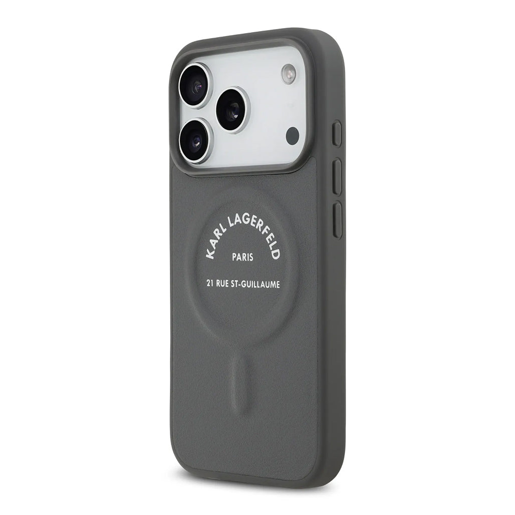 A Photo Of Karl Lagerfeld MagSafe PU Case with RSG Logo Buttons - iPhone 17 Pro