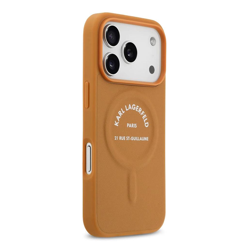 A Photo Of Karl Lagerfeld MagSafe PU Case with RSG Logo Buttons - iPhone 17 Pro