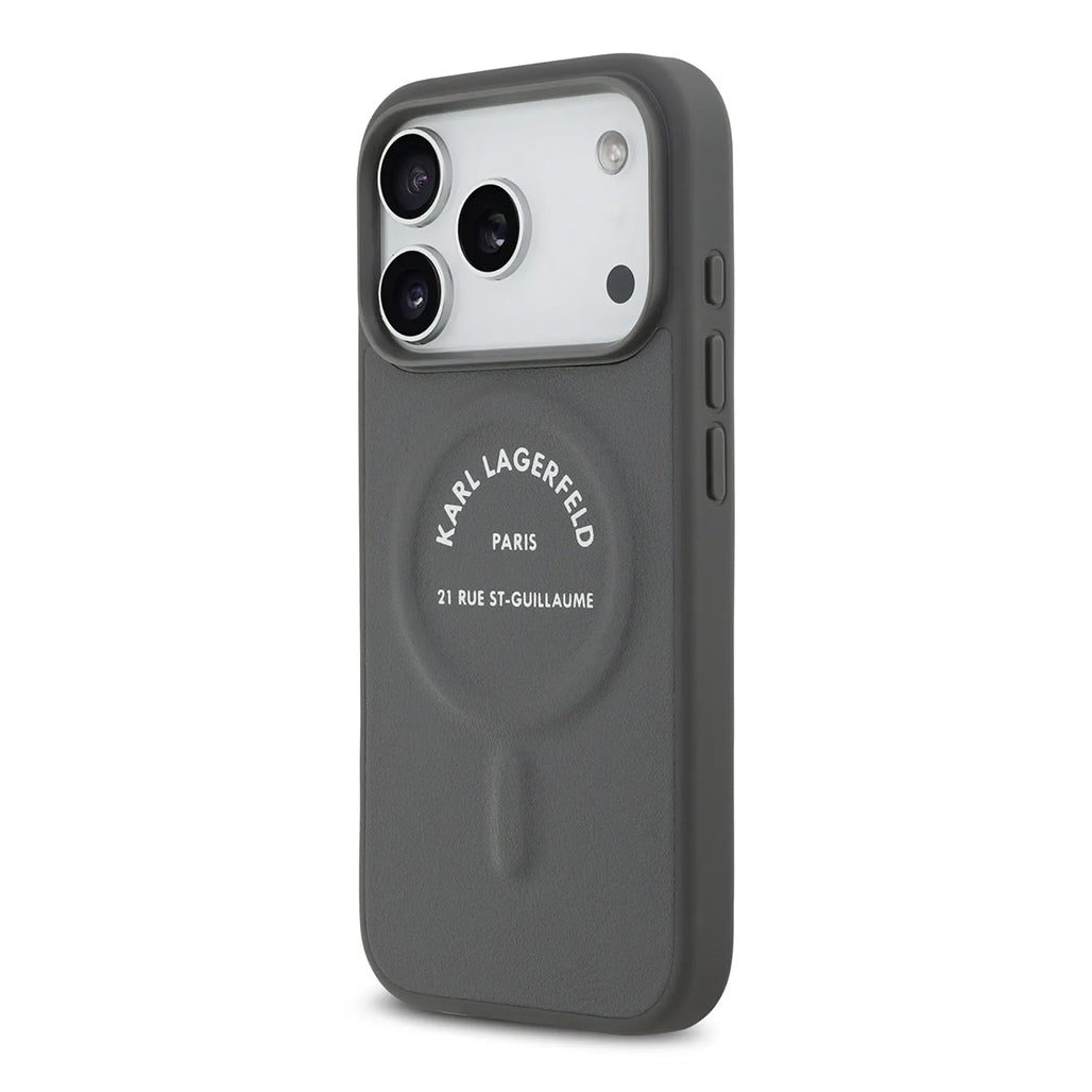 A Photo Of Karl Lagerfeld MagSafe PU Case with RSG Logo Buttons - iPhone 17 Pro Max