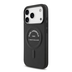 A Photo Of Karl Lagerfeld MagSafe PU Case with RSG Logo Buttons - iPhone 17 Pro