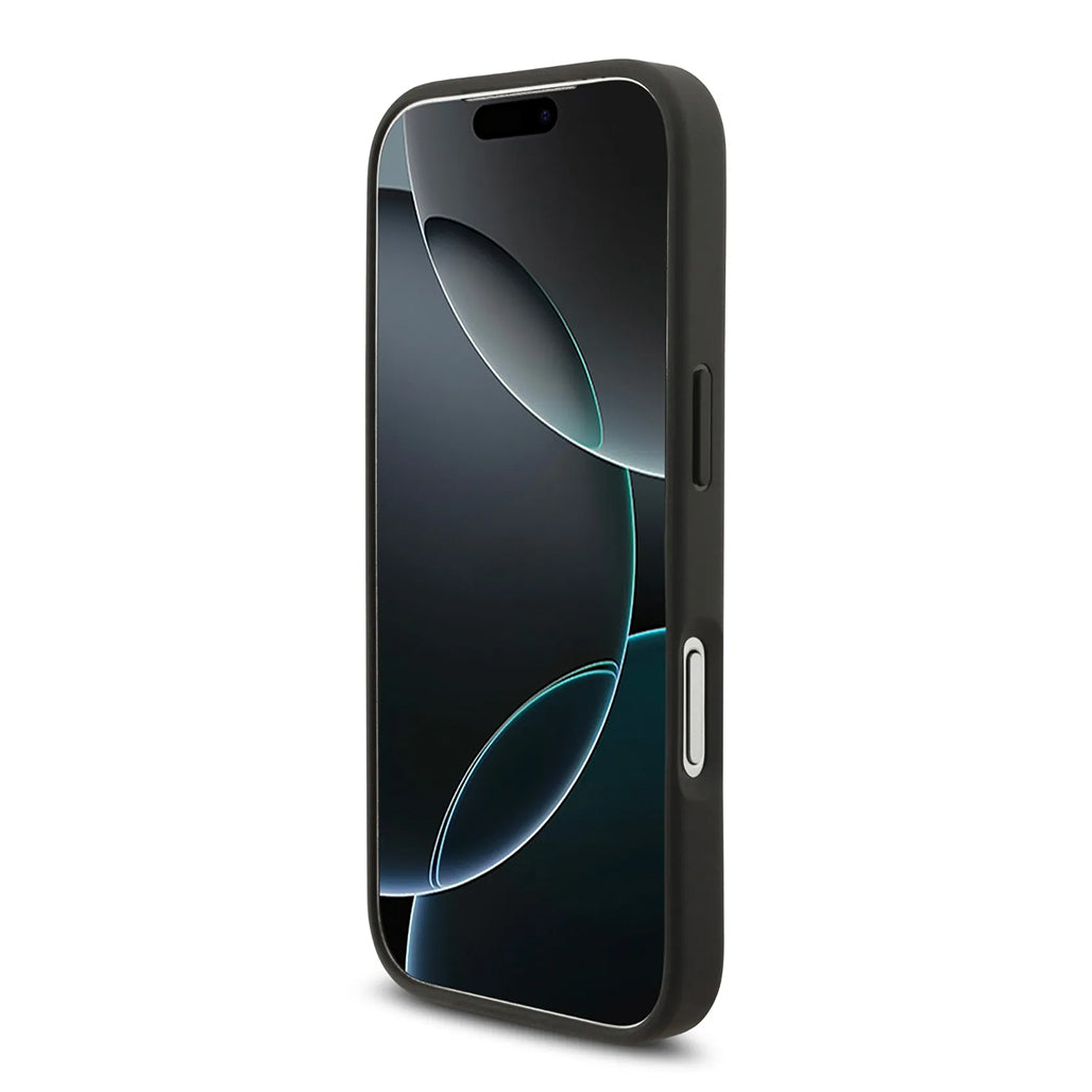 A Photo Of Karl Lagerfeld PU Leather Case with Script Logo & Metal Buttons for iPhone 17 Pro Max