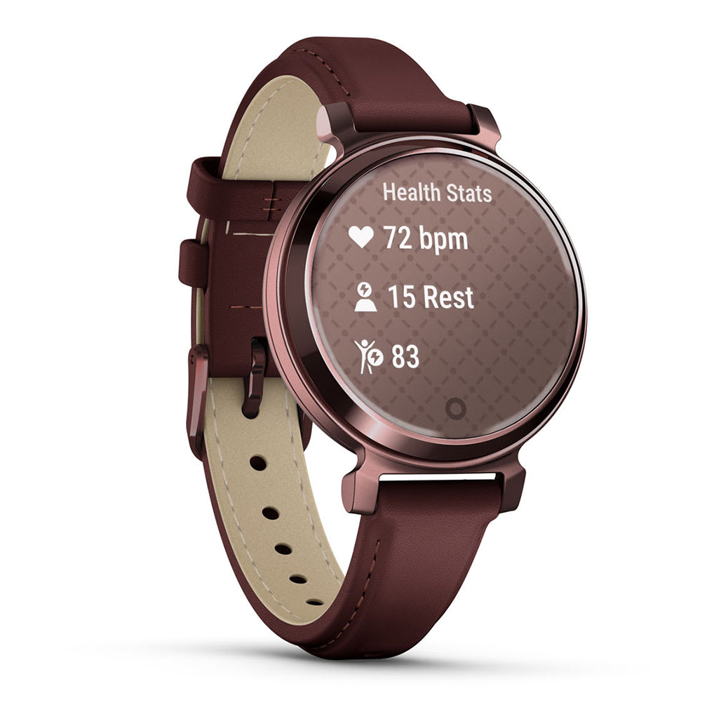 A Photo Of Garmin Lily 2 Classic - Dark Bronze with Mulberry Leather Band - 010-02839-03