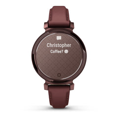 A Photo Of Garmin Lily 2 Classic - Dark Bronze with Mulberry Leather Band - 010-02839-03