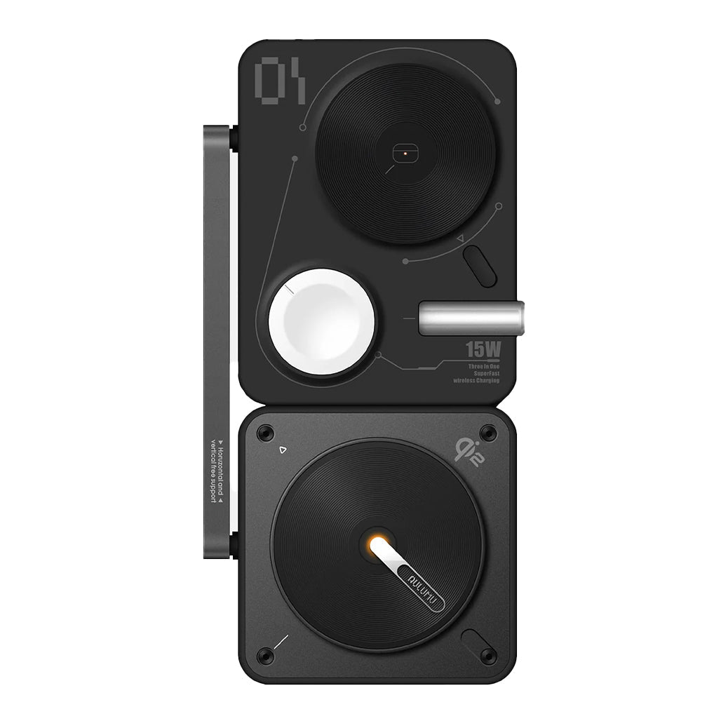 A Photo Of AULUMU M01 4-in-1 MagSafe Wireless Charging Station & Folding Pad