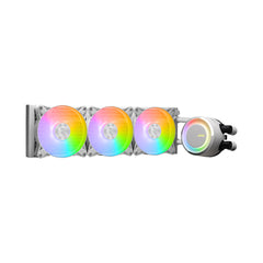 A Photo Of MSI MAG CoreLiquid E360 - White - High Performance 360mm AIO Liquid Cooler for Enhanced CPU Cooling - 306-7ZW6E11-C24