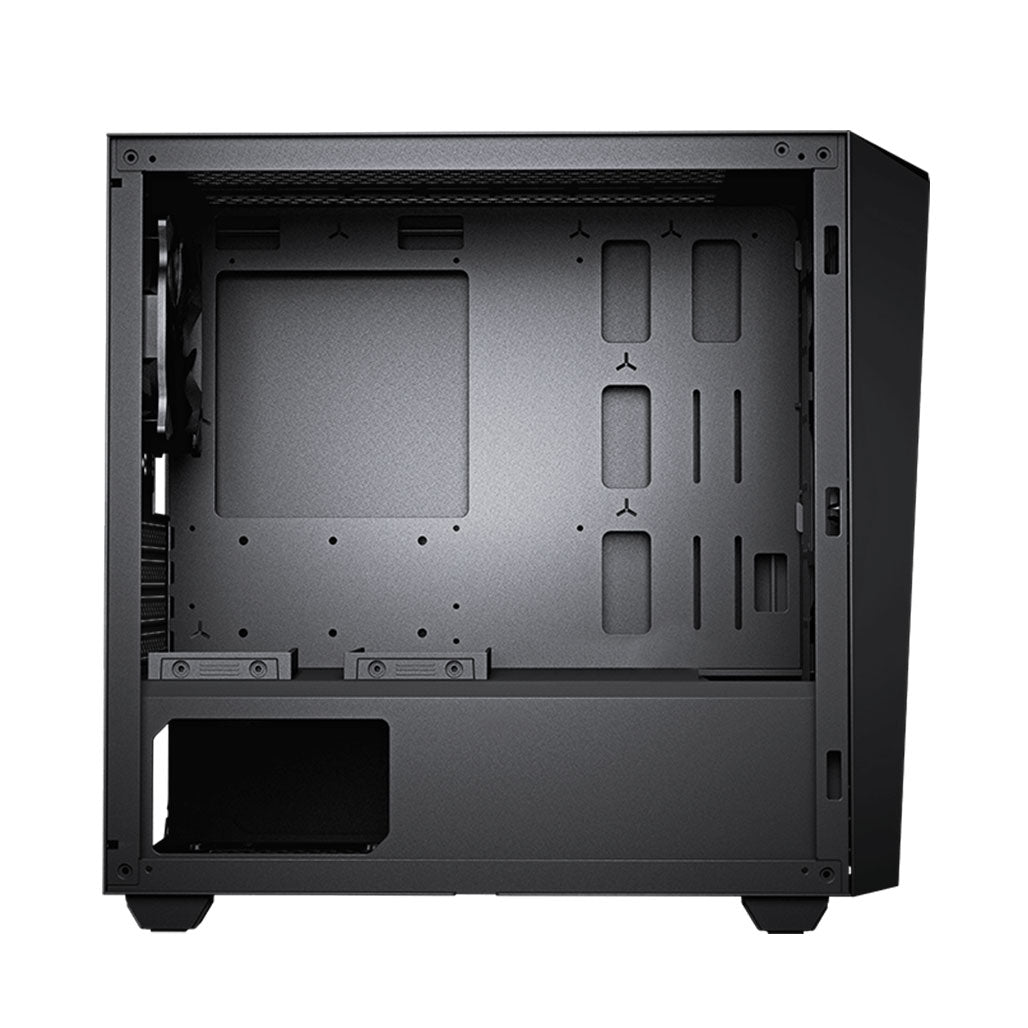 A Photo Of Cougar MG130-G Mini Tower Case – Compact Design with Tempered Glass Side Window, Advanced Cooling & Storage Options