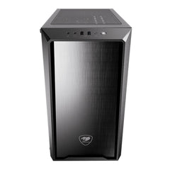 A Photo Of Cougar MG130-G Mini Tower Case – Compact Design with Tempered Glass Side Window, Advanced Cooling & Storage Options