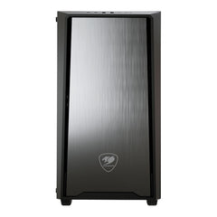A Photo Of Cougar MG130-G Mini Tower Case – Compact Design with Tempered Glass Side Window, Advanced Cooling & Storage Options