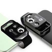 Apexel 200X Magnification Microscope Lens with LED - Portable Clip-On Magnifier for Smartphones