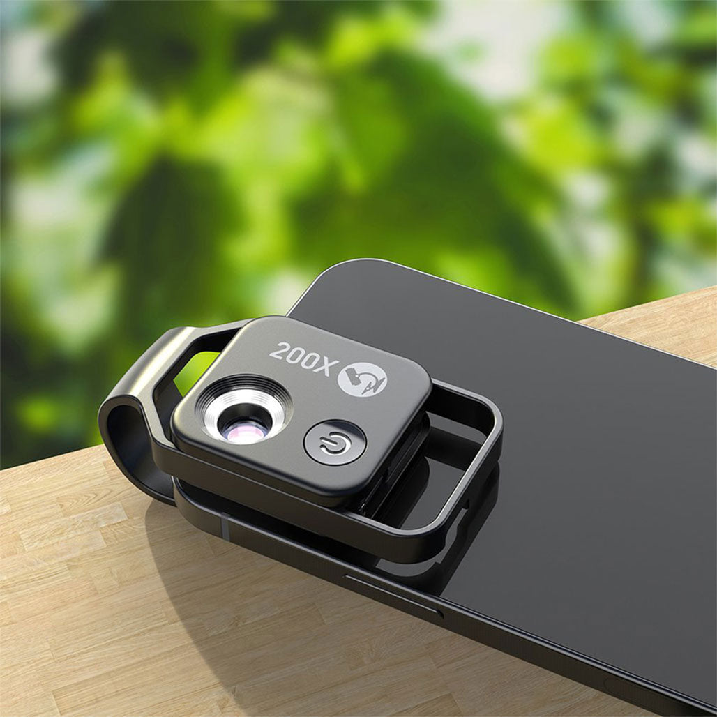 A Photo Of Apexel 200X Magnification Microscope Lens with LED - Portable Clip-On Magnifier for Smartphones