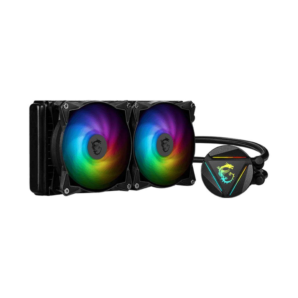 A Photo Of MSI MAG CoreLiquid 240R - Advanced Liquid CPU Cooler with ARGB Lighting and High Thermal Dissipation
