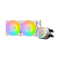 A Photo Of MSI MAG CoreLiquid E240 - White ARGB CPU Cooler with Premium Thermal Performance - 306-7ZW5E21-C24