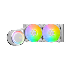 A Photo Of MSI MAG CoreLiquid E240 - White ARGB CPU Cooler with Premium Thermal Performance - 306-7ZW5E21-C24