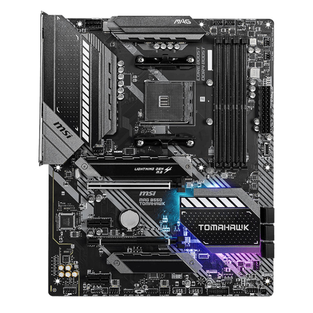 A Photo Of MSI MAG B550 Tomahawk Motherboard - 911-7C91-002 | High-Performance Gaming and Connectivity