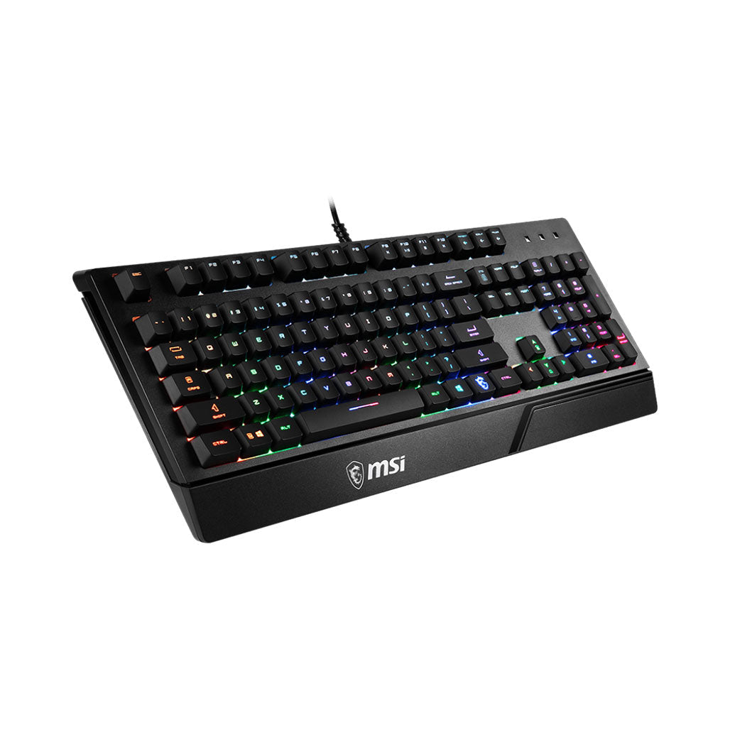 A Photo Of MSI Vigor GK20 RGB Full-Size Wired Gaming Keyboard - Ergonomic Design with Anti-Ghosting and Hotkeys