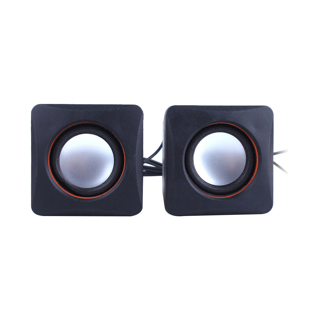 A Photo Of MicroKingdom R19 USB 2.0 Speaker with 3.5mm Audio Cable – High-Quality Desktop Sound