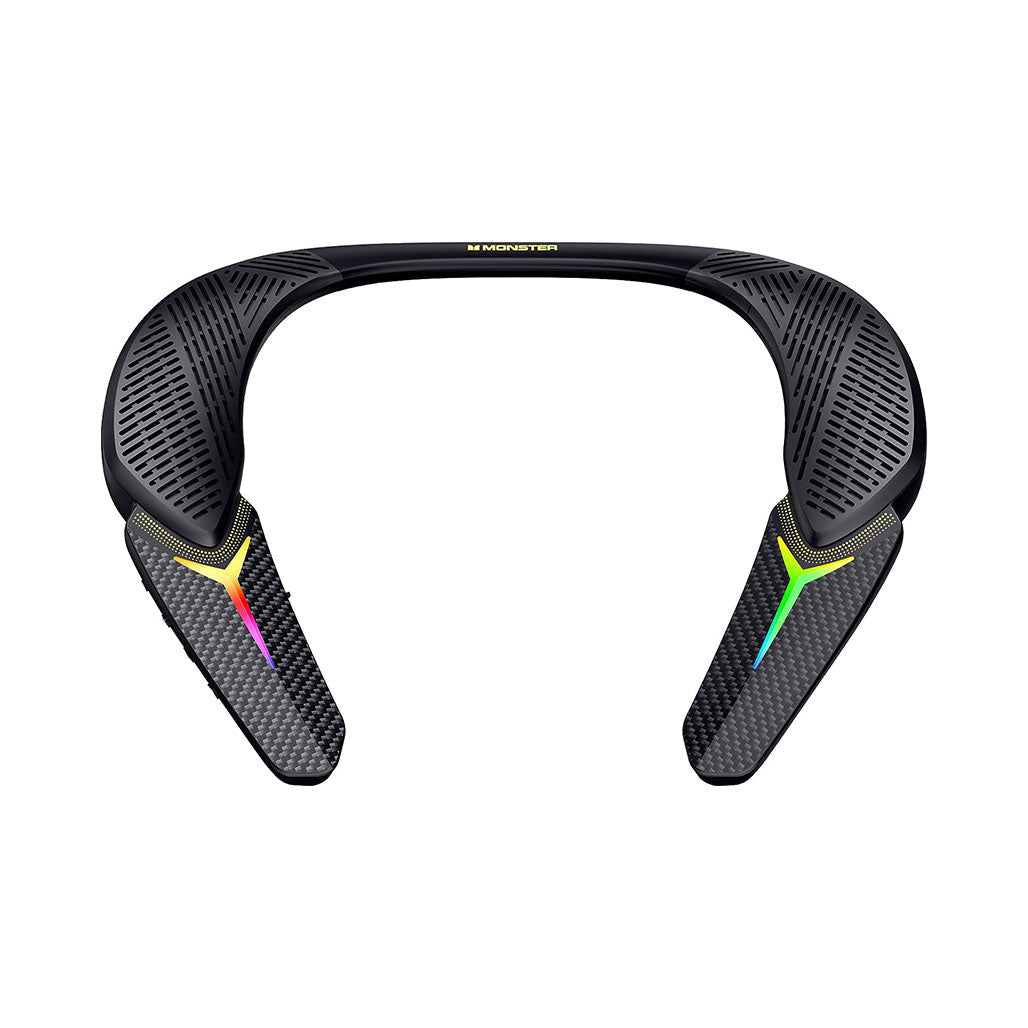 A Photo Of Monster Stinger Neck Speaker - Wireless Bluetooth Neckband Speaker with RGB Lights and 10-Hour Battery Life
