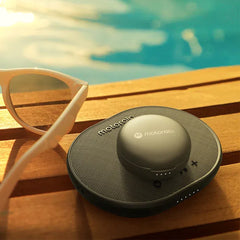 A Photo Of Motorola ROKR 500 Wireless Portable Speaker - Compact Bluetooth Speaker with Wireless Charging Pad, IPX6 Waterproof