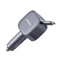Anker Nano 75W USB-C Car Charger with Built-In Retractable Cable – High-Speed Charging for On-the-Go Power