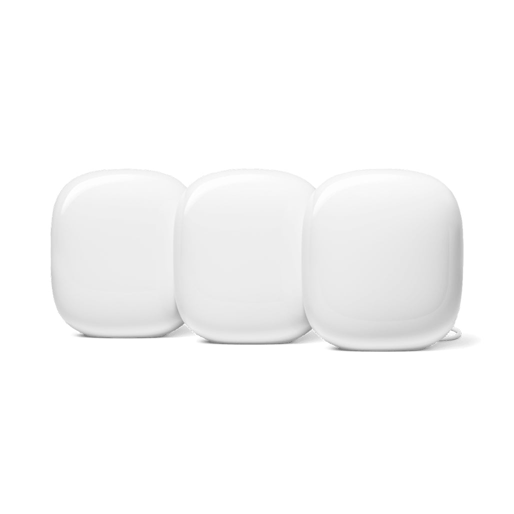 A Photo Of Google Nest Wifi Pro - 3 Pack Mesh System with Wi-Fi 6E, Coverage up to 6600 sq ft