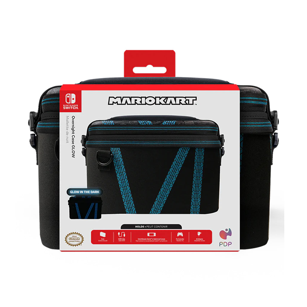 A Photo Of Nintendo Switch Kart Drift Overnight Case GLOW – Officially Licensed, Glows in the Dark, Customizable, Travel-Friendly Case for Nintendo Switch Systems
