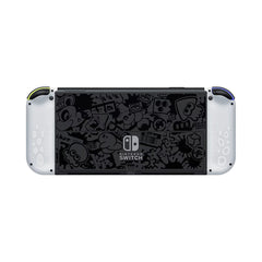 A Photo Of Nintendo Switch™ OLED Model – Splatoon™ 3 Edition with Custom Graffiti Design and Vivid OLED Screen