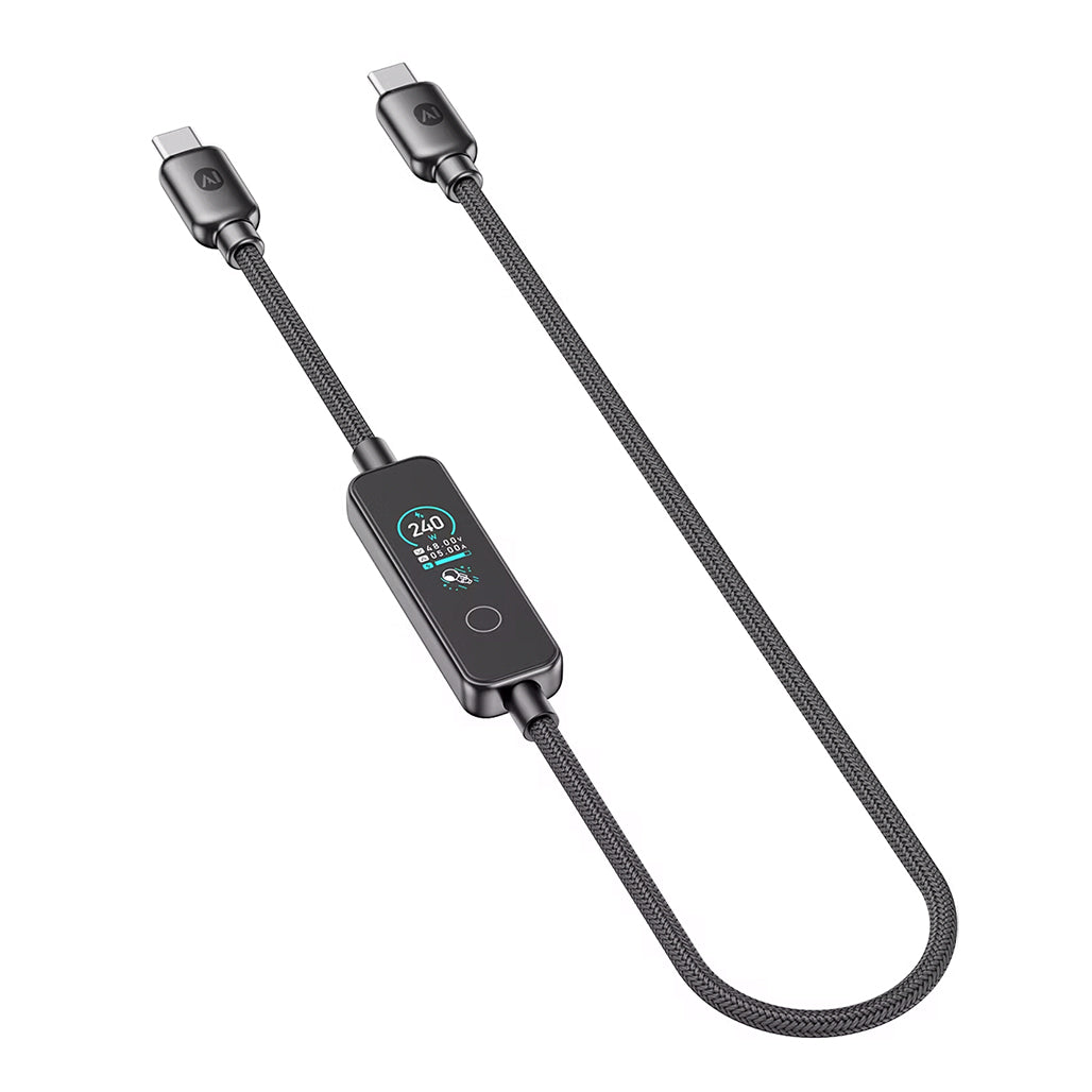 A Photo Of Powerology 240W C to C cable with TFT Display