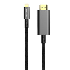 A Photo Of Porodo 4K HDMI to Type Lighting Cable 1.8M | PD-4KHDML-BK