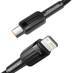 A Photo Of Porodo Braided 20W PD - C to Lightning Fast charging Cable - 1M