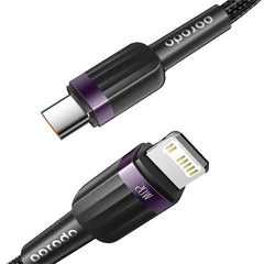 A Photo Of Porodo Braided 20W PD - C to Lightning Fast charging Cable - 1M