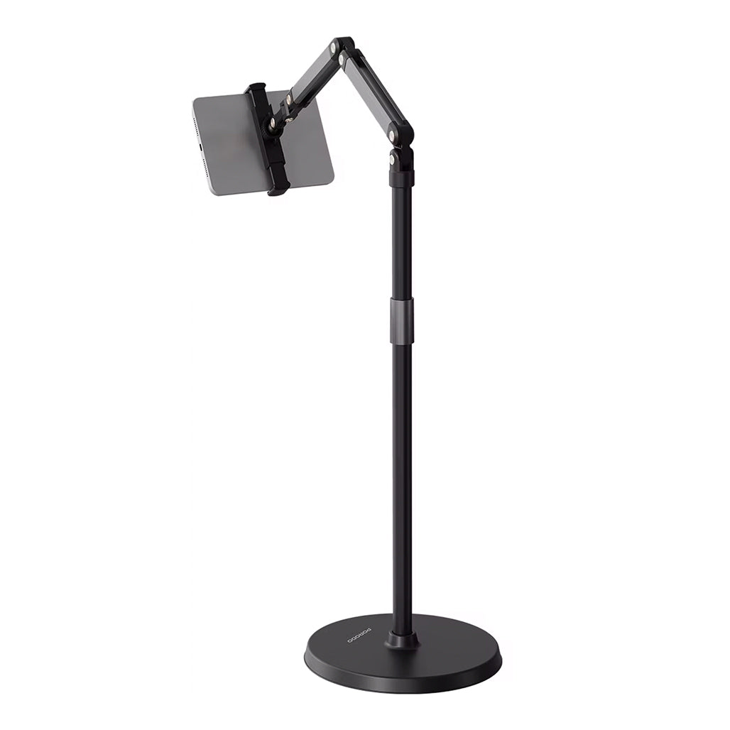 A Photo Of Porodo Adjustable Floor Stand for Phones & Tablets, 45cm–165cm Height, 360° Rotation, 5.5