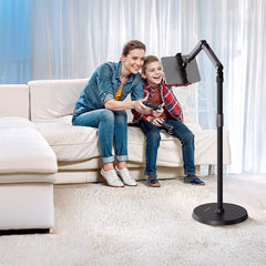 A Photo Of Porodo Adjustable Floor Stand for Phones & Tablets, 45cm–165cm Height, 360° Rotation, 5.5