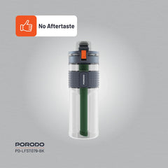 A Photo Of Porodo Lifestyle 2-Stage Filtration Water Bottle - BPA-Free, 600mL, Travel-Friendly Hydration