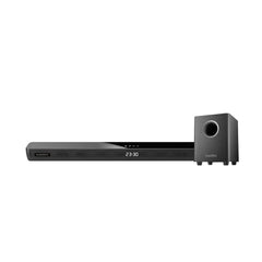 A Photo Of Soundtec By Porodo 2.1 CH Soundbar with Wireless Subwoofer – 150W RMS, Bluetooth 5.0, HDMI 2.1, Surround Sound