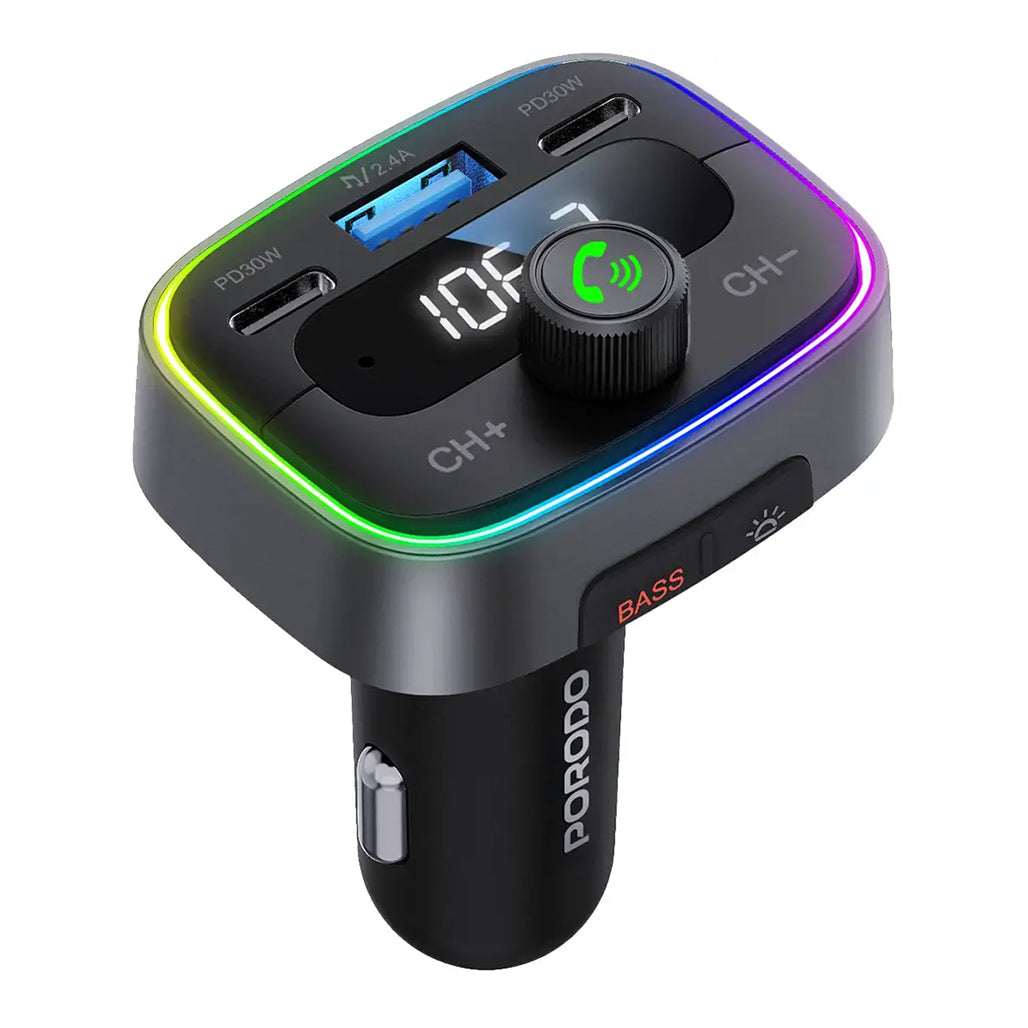 A Photo Of Porodo Smart Car Charger FM Transmitter