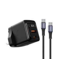 Porodo GaN 35W Dual Port Wall Charger with Power Display