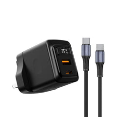 A Photo Of Porodo GaN 35W Dual Port Wall Charger with Power Display