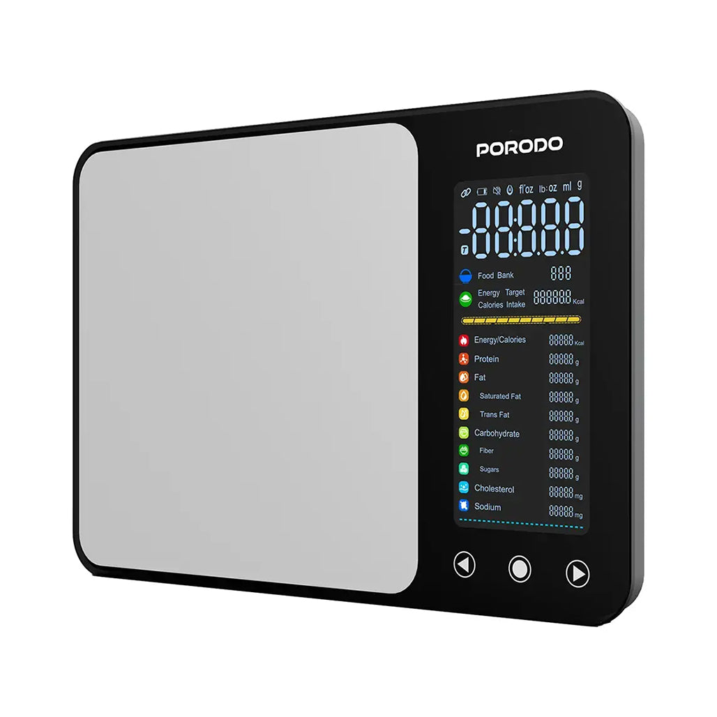 A Photo Of Porodo Lifestyle Kalio Smart Food Kitchen Scale Measuring Tape with Nutritional Calculator